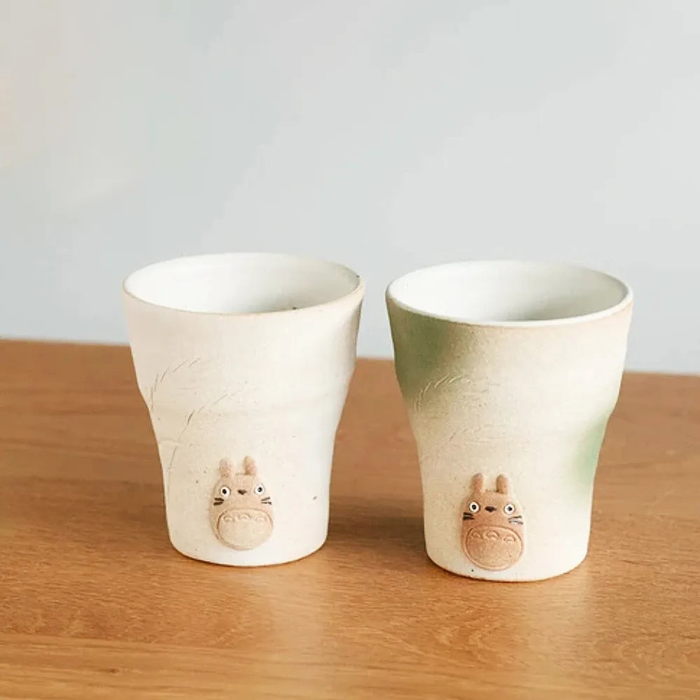 L231005  (預訂) 日本製信樂燒手工雕刻「龍貓」咖啡杯 ; TOTORO handcrafted ceramic mug (2 colors)