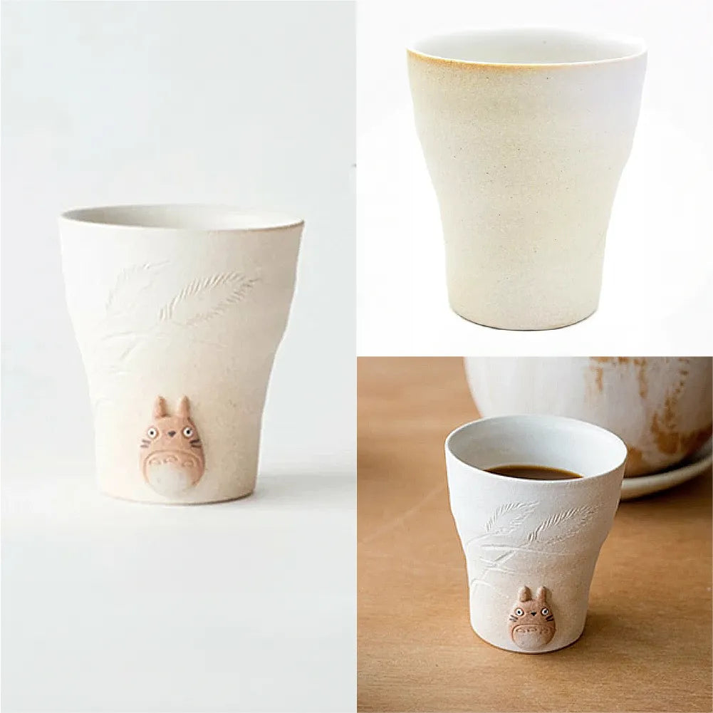 L231005  (預訂) 日本製信樂燒手工雕刻「龍貓」咖啡杯 ; TOTORO handcrafted ceramic mug (2 colors)