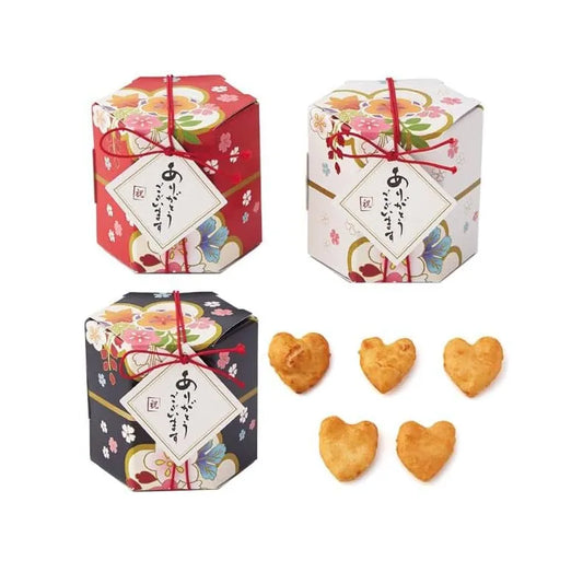 L240301 和風包裝心型米餅回禮小禮物 ; Japanese heart-shapted rice crackers mini-gift (HK$38/box)