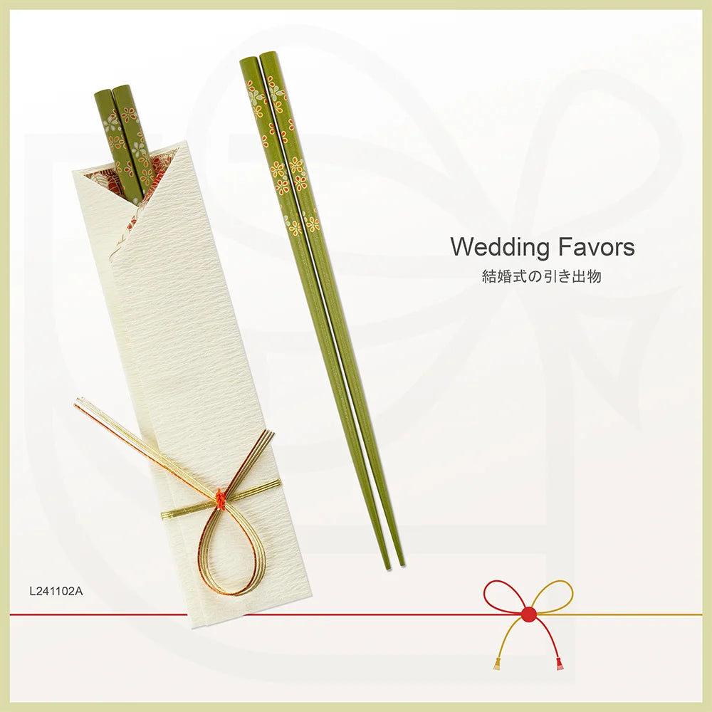 L241102 | Japan tie-the-knot chopsticks with tailormade cover 日本製緣御結筷子