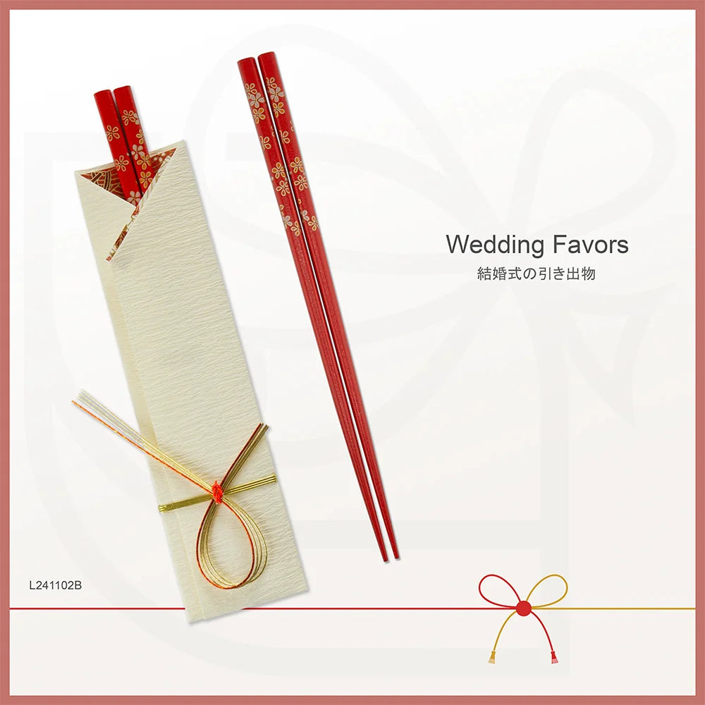 L241102 | Japan tie-the-knot chopsticks with tailormade cover 日本製緣御結筷子