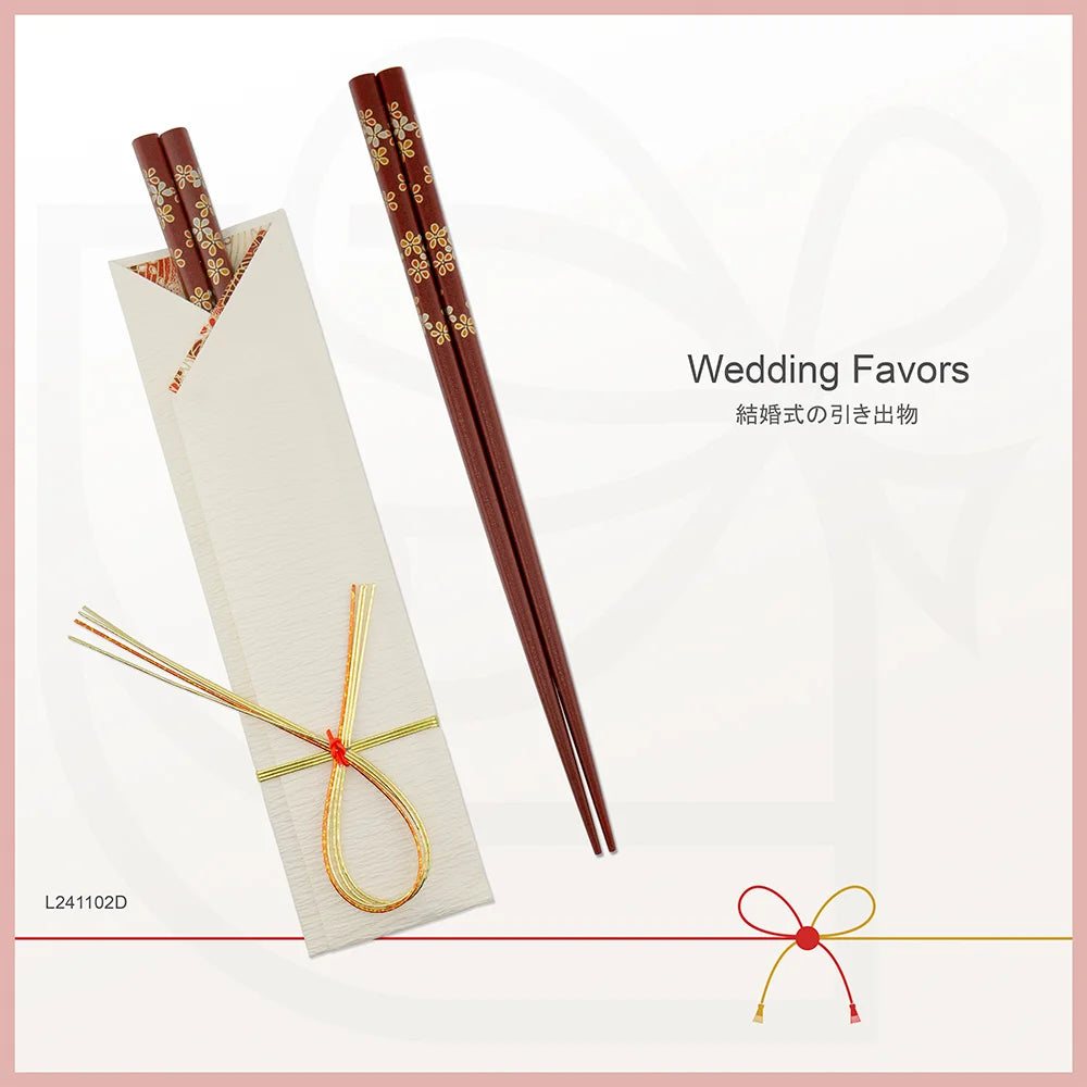 L241102 | Japan tie-the-knot chopsticks with tailormade cover 日本製緣御結筷子