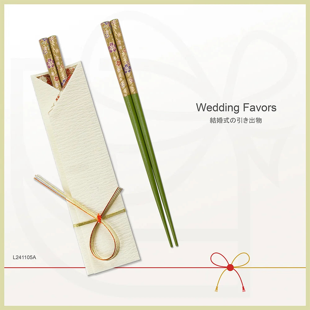 L241105 | Japan tie-the-knot chopsticks with tailormade cover 日本製緣御結筷子