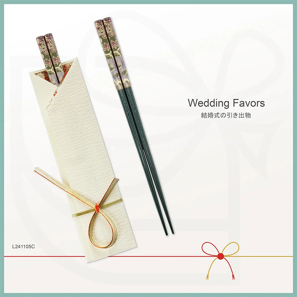 L241105 | Japan tie-the-knot chopsticks with tailormade cover 日本製緣御結筷子