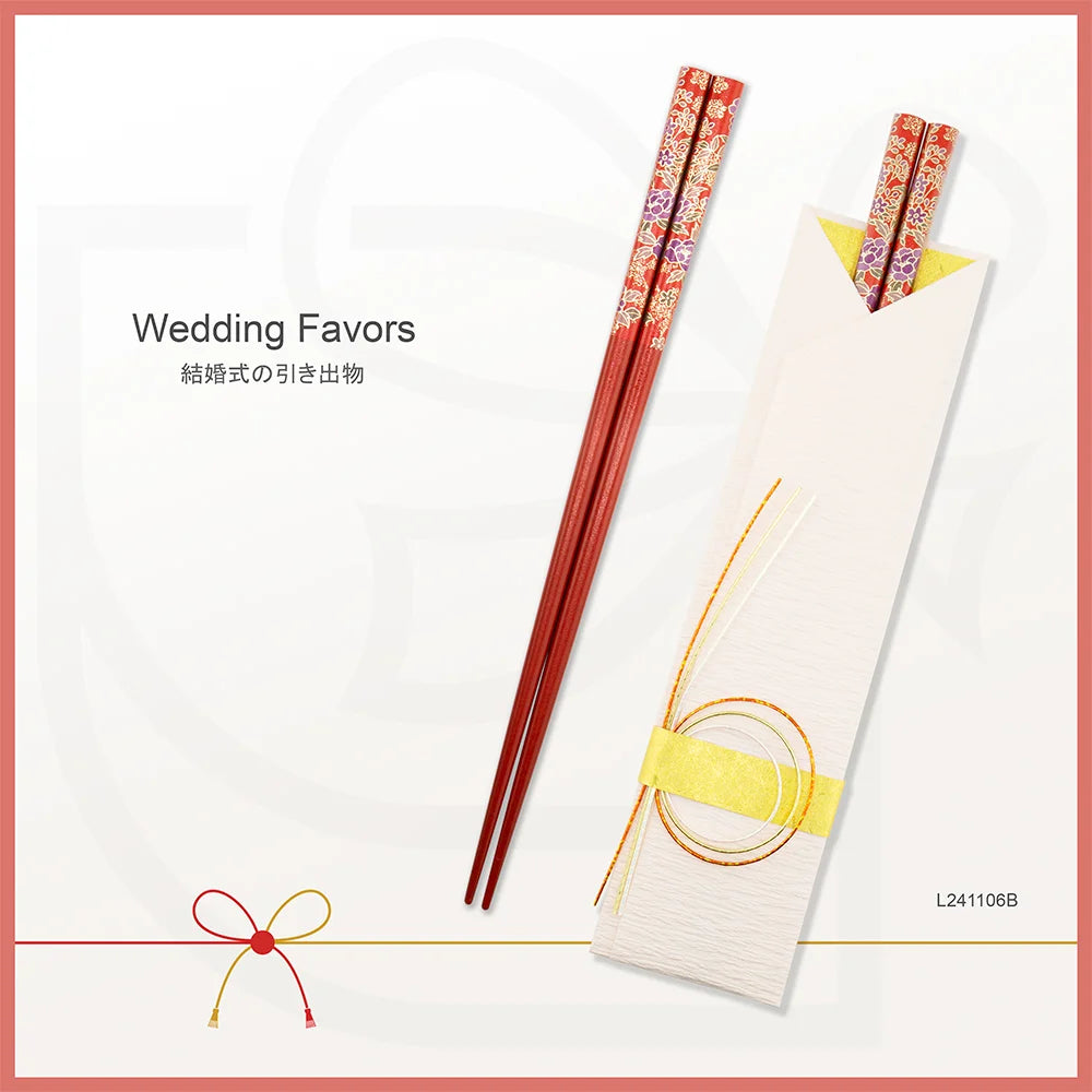 L241106 | Japan tie-the-knot chopsticks with tailormade cover 日本製緣御結筷子