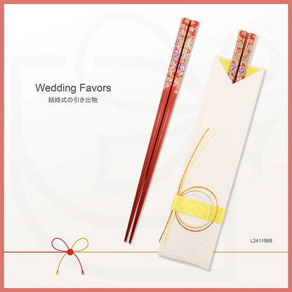 L241106 | Japan tie-the-knot chopsticks with tailormade cover 日本製緣御結筷子