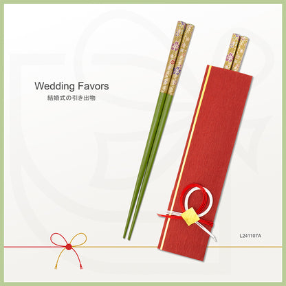 L241107 | Japan tie-the-knot chopsticks with tailormade cover 日本製緣御結筷子