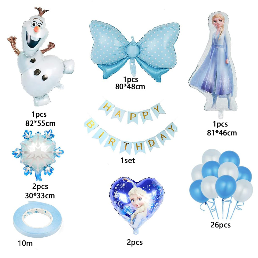 L2307-12  (預訂) 【冰雪奇緣 FROZEN】主題生日派對佈置氣球及裝飾套裝 ; Elsa@Frozen party balloons and decoration set