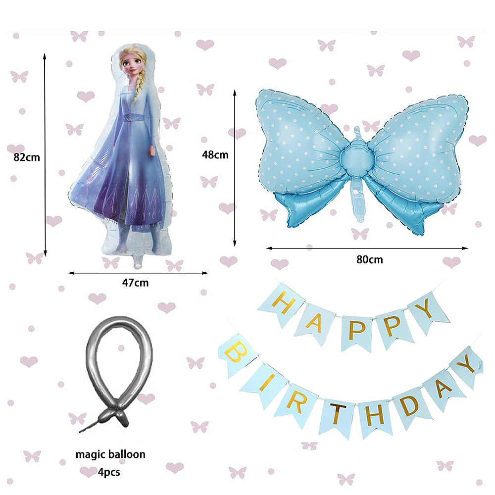 L2307-12  (預訂) 【冰雪奇緣 FROZEN】主題生日派對佈置氣球及裝飾套裝 ; Elsa@Frozen party balloons and decoration set