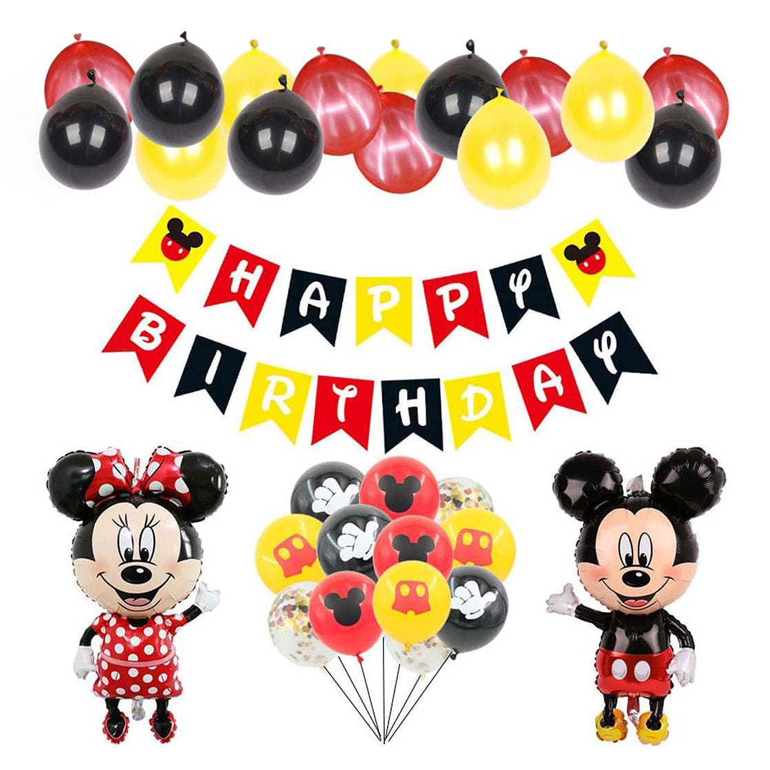 L2307-15 (預訂) 【米奇及米妮 MICKEY & MINNIE】主題生日派對佈置氣球及裝飾套裝 ; Mickey & Minnie party balloons and decoration set