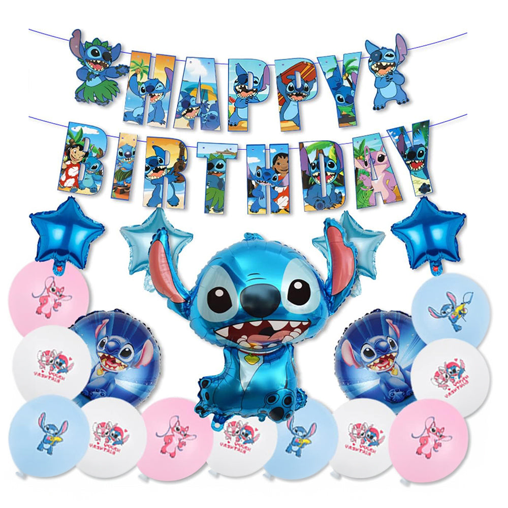 L2307-26 (預訂) 【史迪仔 Stitch】主題生日派對佈置氣球及裝飾套裝 ; "Stitch" Party Balloons & decoration set