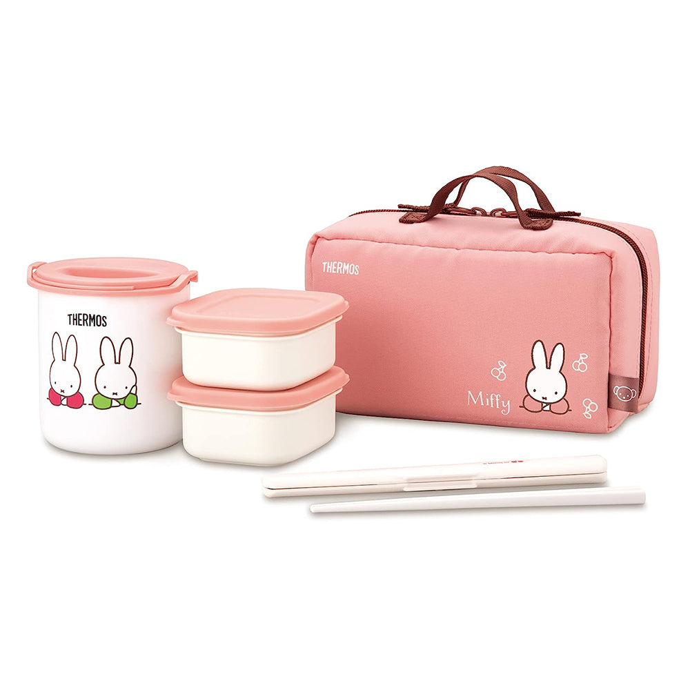 L2309-02  (預訂) 日本製 THERMO 保溫及便當盒 LUNCH BOX 套裝 (Mickey / Miffy) ; THERMO LUNCH BOX SET (Mickey / Miffy)