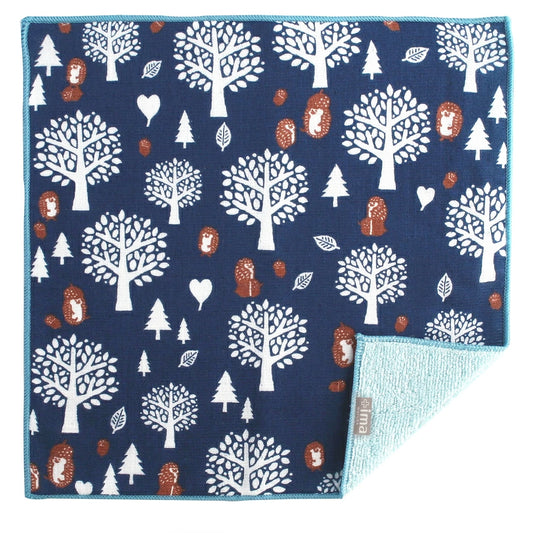 L240505 日本製今治「白樹森林」小毛巾 ; Imabari handkerchief in "white birch trees"pattern