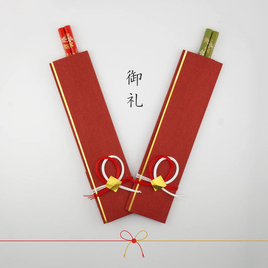 L240606 日本製  (獨家) 「御礼」緣御結筷子 ; (Exclusive) Gift of Gratitude Chopsticks with tailormade cover (HK$28/pair)