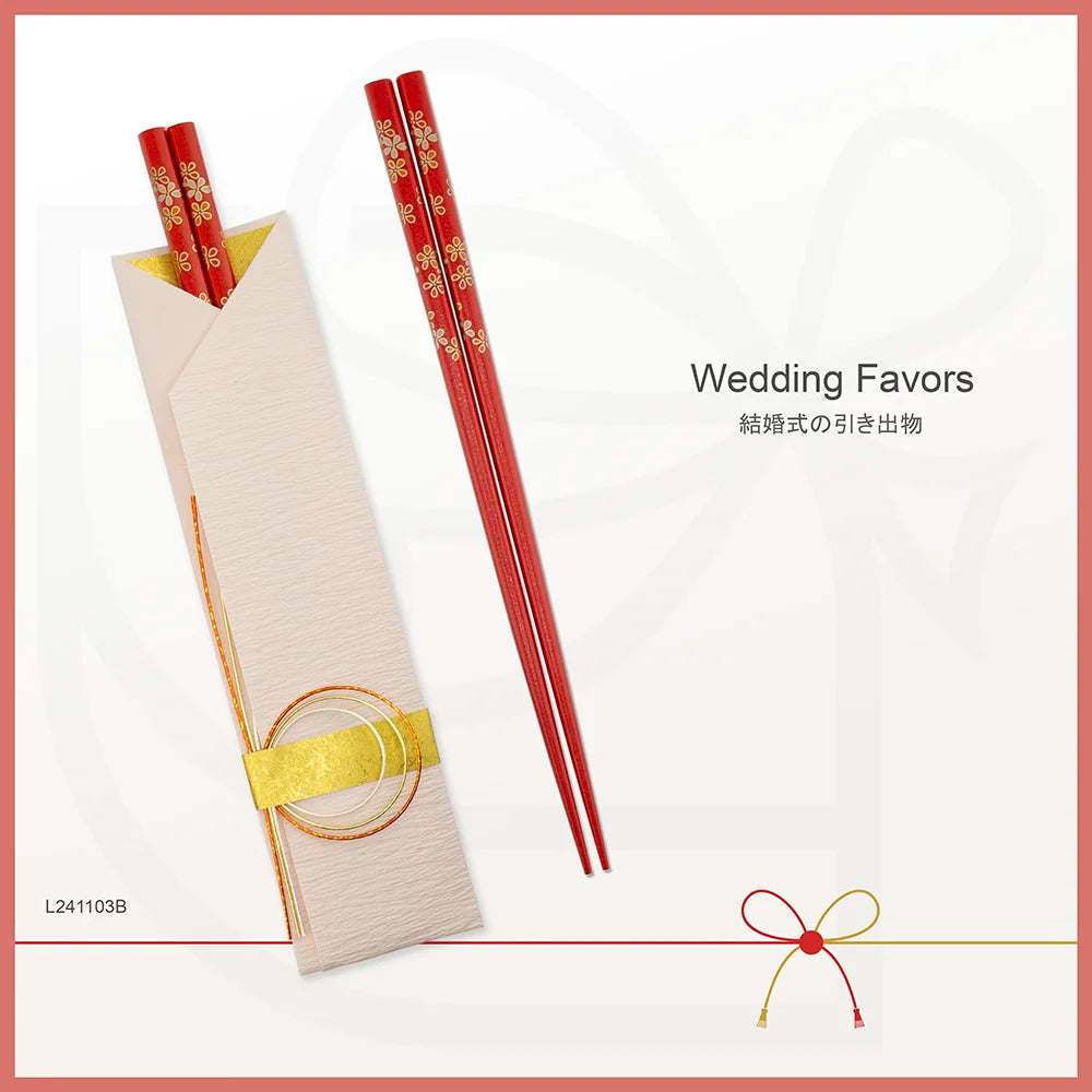 L241103 | Japan tie-the-knot chopsticks with tailormade cover 日本製緣御結筷子