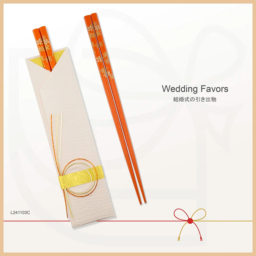 L241103 | Japan tie-the-knot chopsticks with tailormade cover 日本製緣御結筷子