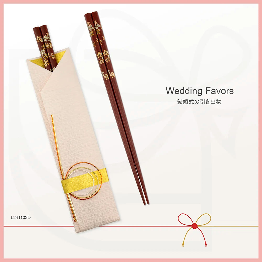 L241103 | Japan tie-the-knot chopsticks with tailormade cover 日本製緣御結筷子