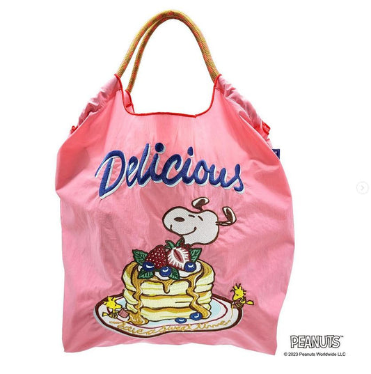 L231119 Ball & Chain x SNOOPY 刺繡環保袋 (限量版) - 粉紅色 PANCAKE (M Size) ; Ball & Chain x SNOOPY Shopping Bag (Limited Edition)