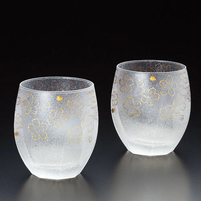 L2303-04 日本製 石塚硝子櫻花玻璃杯 (禮盒套裝) ; Ishizuka glass set in sakura pattern (gift set)